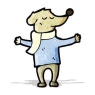 cartoon dog in clothes