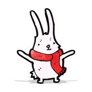 cartoon rabbit in scarf