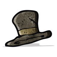 cartoon old top hat