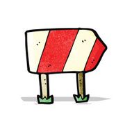 cartoon road sign