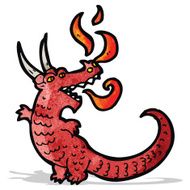 cartoon fire breathing dragon N7