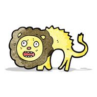 cartoon frightened lion