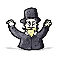 cartoon victorian magician