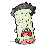 cartoon zombie monster head