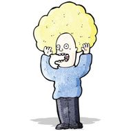 cartoon hair raising fright