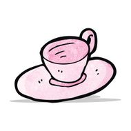 cartoon cup and saucer