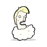 cartoon man with head in clouds N4