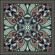 Traditional ornamental floral paisley bandanna You can use this N69