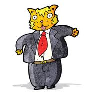 cartoon fat cat businessman