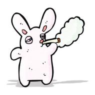 funny cartoon rabbit smoking cigarette