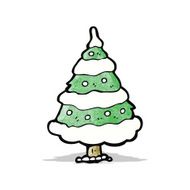 cartoon snowy christmas tree