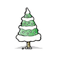 cartoon snowy christmas tree N2