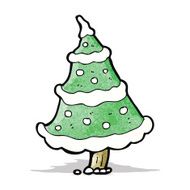 cartoon snowy christmas tree N3