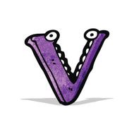 Cartoon Letter V N2
