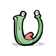cartoon letter u