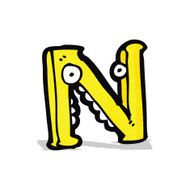 Cartoon Letter N N2
