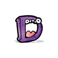 cartoon letter d