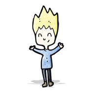 cartoon happy blond boy
