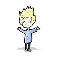 cartoon happy blond boy N2