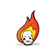 flaming skull cartoon symbol