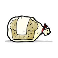 cartoon bread in bag