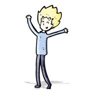 cartoon happy blond man