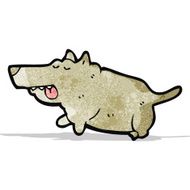 cartoon fat little dog