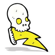 crazy lighting skull cartoon