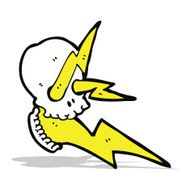 crazy lighting skull cartoon N2