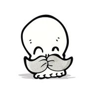 cartoon skull with mustache
