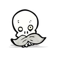 cartoon skull with mustache N2