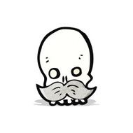 cartoon skull with mustache N7