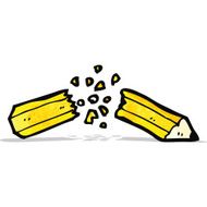 cartoon snapped pencil