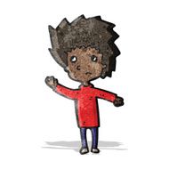 cartoon nervous boy