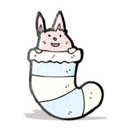 cartoon rabbit in sock