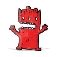 cartoon little alien monster