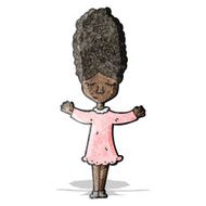 cartoon woman with bee hive hair style