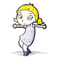 cartoon woman dancing