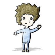 cartoon worried boy