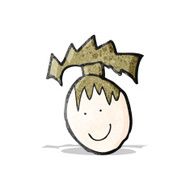 child's drawing of a happy female face