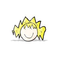 child's drawing of a happy female face N4