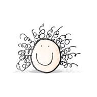 child's drawing of a happy female face N5