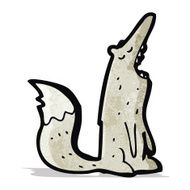cartoon howling wolf