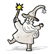 wizard casting spell cartoon