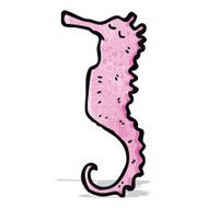 cartoon pink sea horse N2