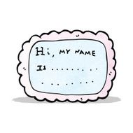 cartoon name tag