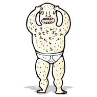 cartoon hairy man