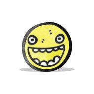 cartoon grinning face symbol