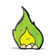 cartoon green flame
