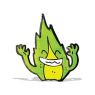 cartoon green flame N3